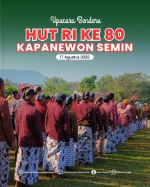 Upacara bendera HUT RI ke 80 Kapanewon Semin